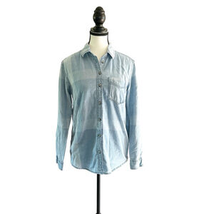 Vintage Y2K Denim Garage Button Down Shirt Size XS Boyfriend Fit Early 2000’s